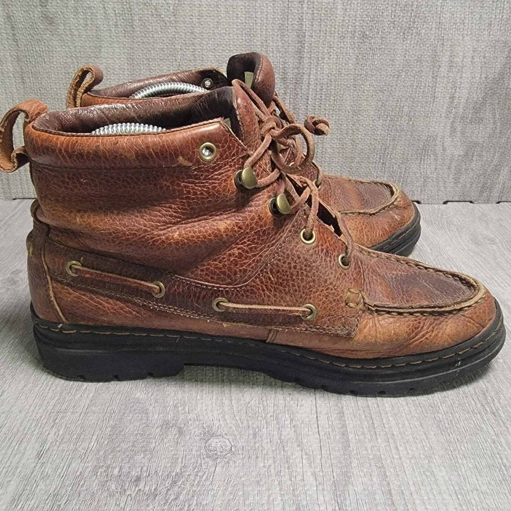 Justin 991 Chukka Boots Mens 8.5 M Brown Leather Lace Up Workwear Outdoor Rugged